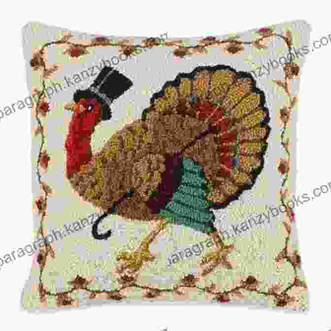 An Adorable Thanksgiving Pillow Featuring A Whimsical Hand Sewn Turkey With Button Eyes And Felt Feathers Thanksgiving Pillows Making Guide: DIY Thanksgiving Pillow Tutorials: DIY Thanksgiving Pillows