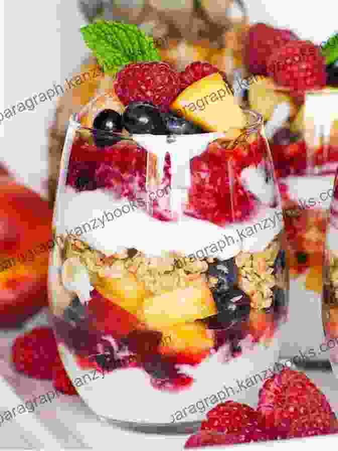 Colorful Layers Of Fruit And Creamy Greek Yogurt Parfait Quick Easy Greek Yogurt Recipes: 47 Delicious Almost Vegetarian Greek Yogurt Dishes For Breakfast Lunch And Dinner (Quick Easy Meatless Recipes 4)