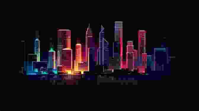 Cover Of Defrag The Glitch Logs: Neon Lit City Skyline With A Glitch Effect Defrag (The Glitch Logs 1)