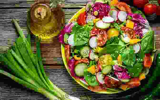 Vivid Image Of A Colorful And Appetizing Salad, Featuring An Array Of Fresh Vegetables, Grilled Chicken, And A Tangy Dressing, Showcasing The Mouthwatering Appeal Of The Recipes In The Book. Salad Samurai: 100 Cutting Edge Ultra Hearty Easy To Make Salads You Don T Have To Be Vegan To Love